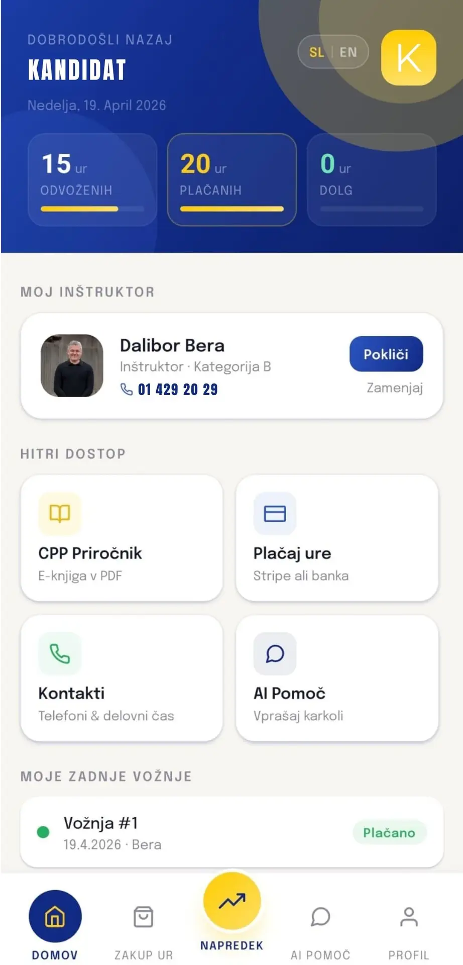Mobilna aplikacija Avtošola Tilia za iPhone in Android