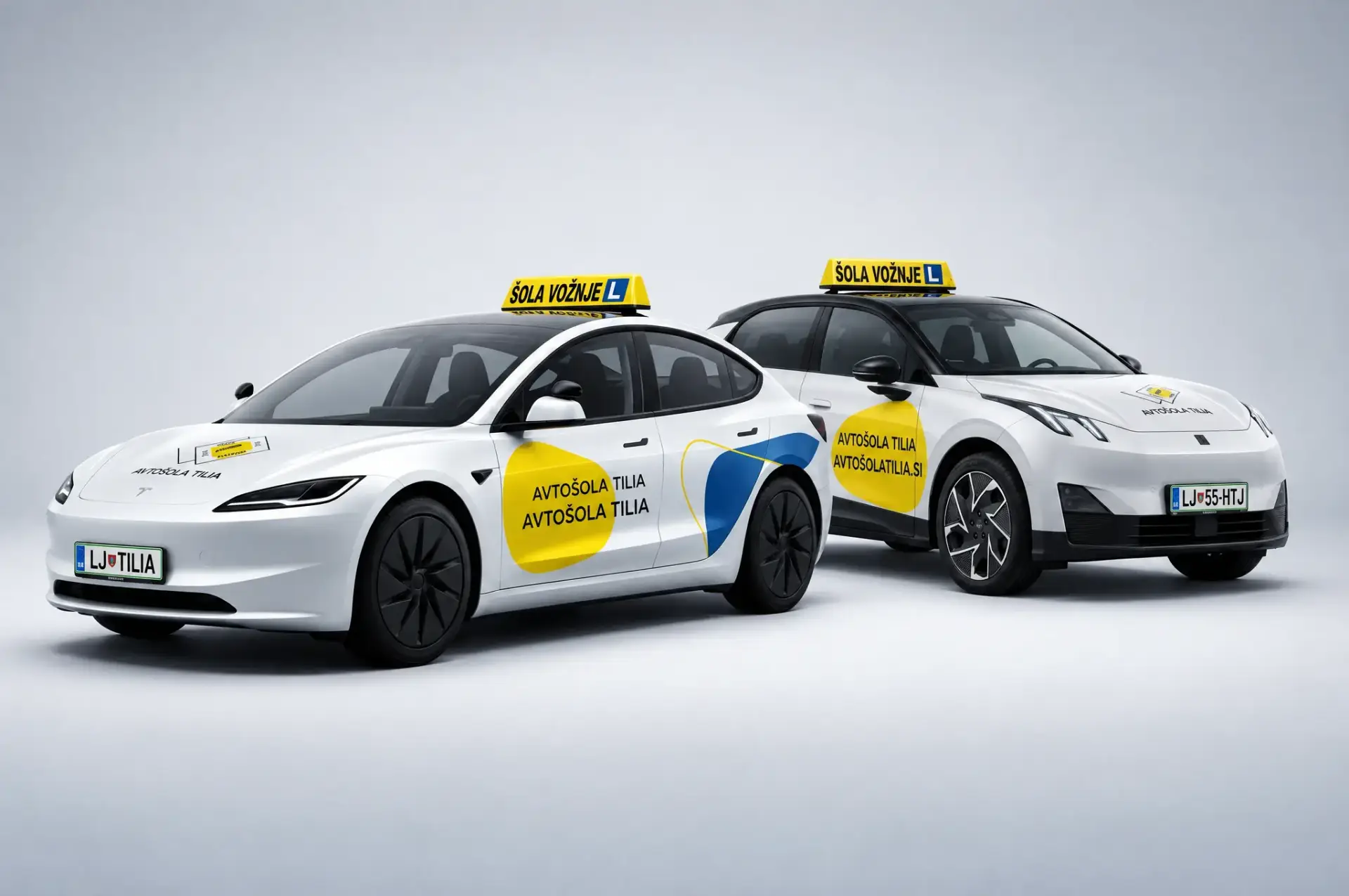 Vožnja z avtomatikom v Ljubljani z električnima voziloma Lynk & Co 02 in Tesla Model 3 Avtošole Tilia